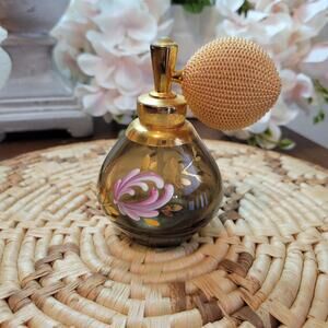 Vintage Hand-Painted Floral Perfume Atomizer
